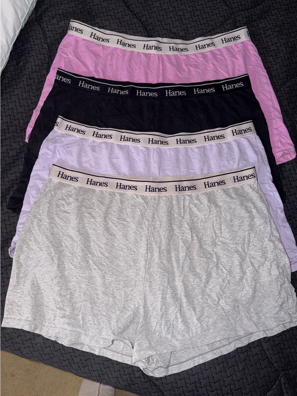 Hanes Women's Cotton-Blend Lounge Shorts - Pink, Black, Lavender, Gray